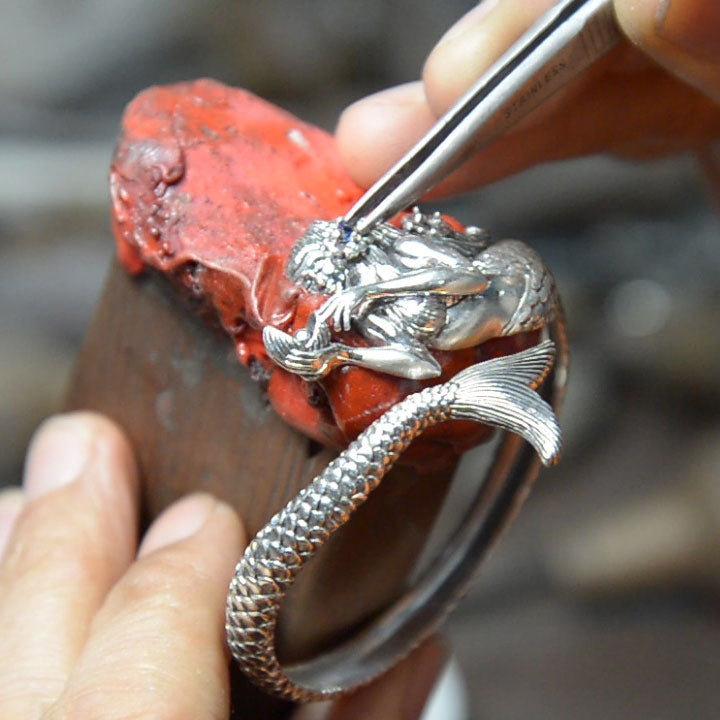 Mermaid Gemstone Cuff Bracelet with Gemstone TBA189