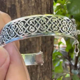 Large Sterling Silver Solid Celtic Knot Bangle with open lock TBA215