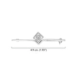 Equestrian Elegance Bar with Square Gem Sterling Silver Brooch TBC076