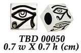 Square Eye of Horus Sterling Silver Bead TBD050