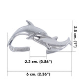 Dolphins lift our spirits up ~ Sterling Silver Cuff Bracelet TBG014