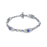 Celtic Knotwork Sterling Silver Bracelet with Gemstone TBG097 by TBG097