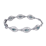 Celtic Knotwork with Choice of Gemstones Silver Bracelet TBG282