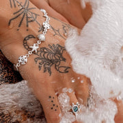 Beach is Life ~ Sterling Silver Jewelry Link Bracelet