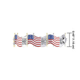 Sterling Silver and Gold American Flag with Enamel Link Bracelet TBGV399