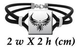 Fiery Phoenix Sterling Silver With Leather Cord Bracelet TBL195