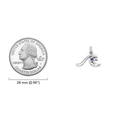 Wave with Gemstone Sterling Silver Charm TCM718