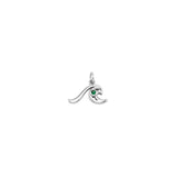 Wave with Gemstone Sterling Silver Charm TCM718