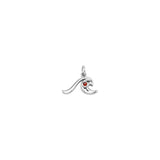 Wave with Gemstone Sterling Silver Charm TCM718