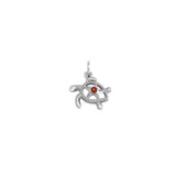 Turtle with Starfish and Gemstone Sterling Silver Charm TCM719 by TCM719