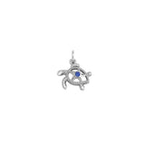 Turtle with Starfish and Gemstone Sterling Silver Charm TCM719 by TCM719