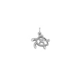 Turtle with Starfish and Gemstone Sterling Silver Charm TCM719 by TCM719