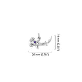 Hammerhead Shark with Gemstone Sterling Silver Charm TCM721 by TCM721