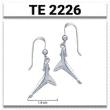 Black TipShark Tail Sterling Silver Hook Earring