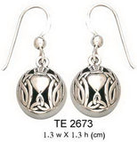 Knotwork Irish Claddagh Sterling Silver Earrings TE2673