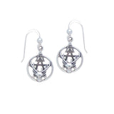 The Third Degree Pentacle with Dear Head Sterling Silver Earrings TE2796 by TE2796