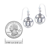 The Third Degree Pentacle with Dear Head Sterling Silver Earrings TE2796 by TE2796