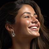 The Third Degree Pentacle with Dear Head Sterling Silver Earrings TE2796 by TE2796