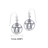 The Third Degree Pentacle with Dear Head Sterling Silver Earrings TE2796 by TE2796