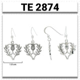 A beautiful glory of Scotland ~ Scottish Thistle Sterling Silver Earrings TE2874