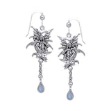 Stargazer Faery Silver Earrings with Dangling Gem TE2961