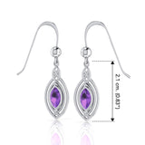 Celtic Knotwork Sterling Silver Earrings with Gemstone TE872