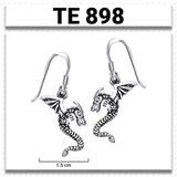 Dragons fly as they float ~ Sterling Silver Hook Earrings TE898