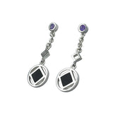Encircled NA Symbol Sterling Silver Post Earrings