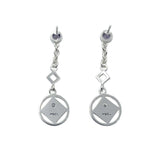 Encircled NA Symbol Sterling Silver Post Earrings