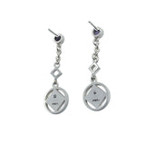 Encircled NA Symbol Sterling Silver Post Earrings