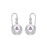 Recovery Symbol with Celtic Design Sterling Silver Earrings TER2247