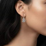 Cat with Celtic Crescent Moon Sterling Silver Earrings TER1595