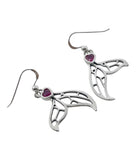 Window to Universe Whale Tail Sterling Silver Earrings