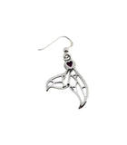 Window to Universe Whale Tail Sterling Silver Earrings
