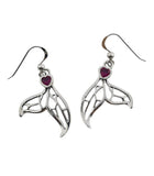 Window to Universe Whale Tail Sterling Silver Earrings