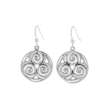 Triskelion Spiral Sterling Silver Earrings TER1900