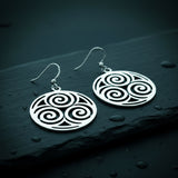 Triskelion Spiral Sterling Silver Earrings TER1900