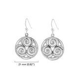 Triskelion Spiral Sterling Silver Earrings TER1900
