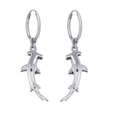 Hammerhead Shark Silver Hoop Earrings TER1934