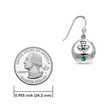 Shamrock with Gemstone Sterling Silver Earrings TER207