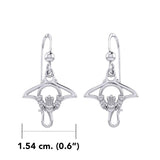 The Manta Ray Silver Earrings with Claddagh Symbol TER2167 - Jewelry