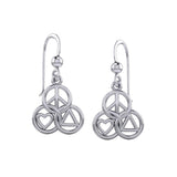 Peace, Love and Recovery in Borromean rings Silver Earrings TER2169