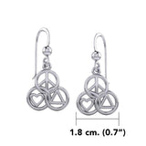 Peace, Love and Recovery in Borromean rings Silver Earrings TER2169