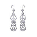 Peace, Celtic Heart and Recovery Silver Earrings TER2170