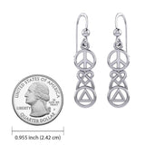 Peace, Celtic Heart and Recovery Silver Earrings TER2170