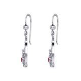 Claddagh on Celtic Moon Silver Earrings with Heart Gemstone TER2173 - Jewelry