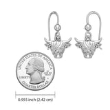 The Highland Cow with Celtic Trinity Knot Ears Silver Earrings TER2174