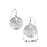 Coastal Charm Sterling Silver Hammer Textured Sand Dollar Earrings by Peter Stone TER2178 - Jewelry