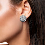 Celtic Triskele Round Sterling Silver Post Earrings TER2236