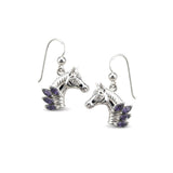 Horse Head with Marquise Gemstone Sterling Silver Earrings TER2246